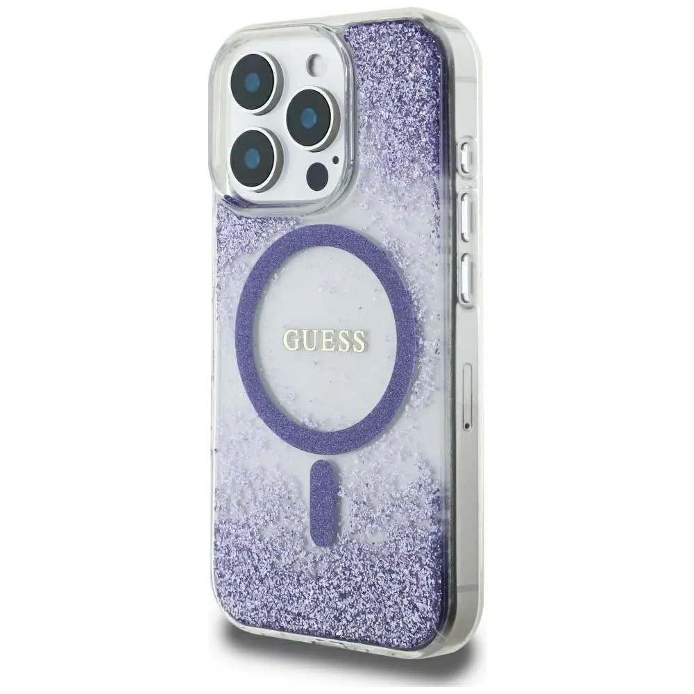 Hurtownia GSM - Etui Guess HC Resin Bottom Glitter do Apple iPhone 16 Pro MagSafe fialová - GUE4335 - {ean13} - Hurt