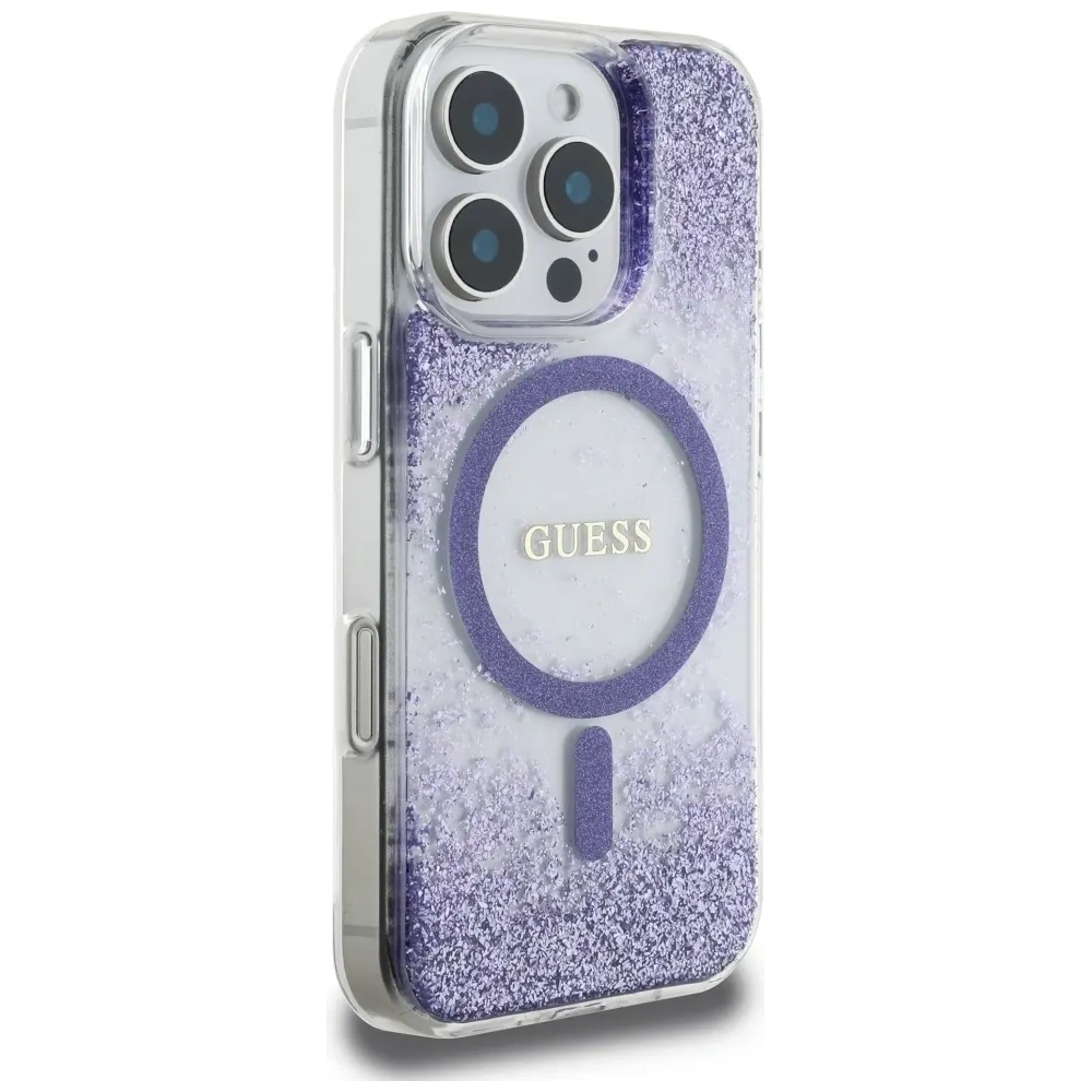 Hurtownia GSM - Etui Guess HC Resin Bottom Glitter do Apple iPhone 16 Pro MagSafe fialová - GUE4335 - {ean13} - Hurt