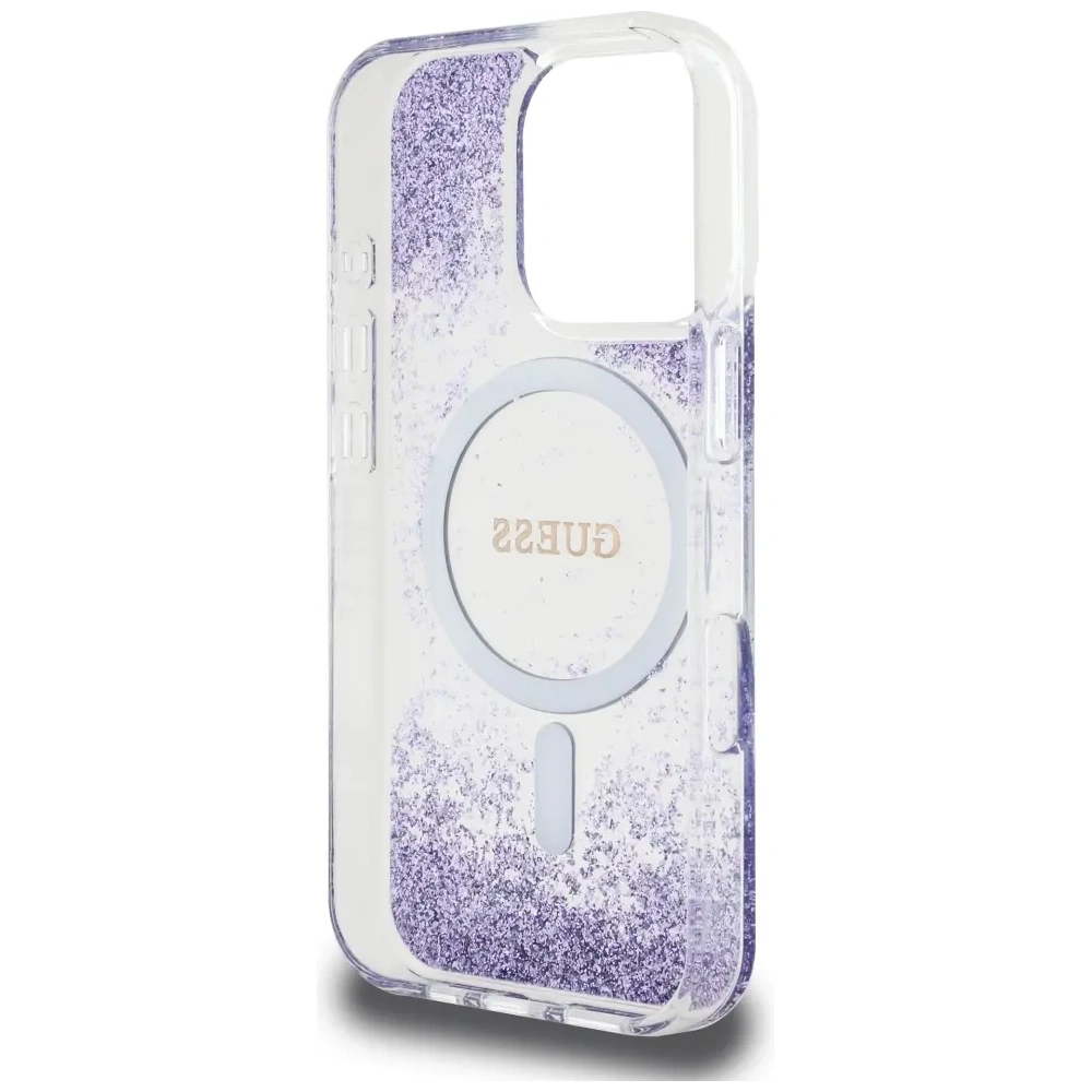 Hurtownia GSM - Etui Guess HC Resin Bottom Glitter do Apple iPhone 16 Pro MagSafe fialová - GUE4335 - {ean13} - Hurt