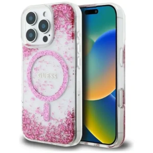 Hurtownia GSM - Etui Guess HC Resin Bottom Glitter do Apple iPhone 16 Pro MagSafe růžové - GUE4336 - {ean13} - Hurt
