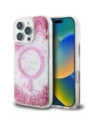 Etui Guess HC Resin Bottom Glitter do Apple iPhone 16 Pro MagSafe růžové