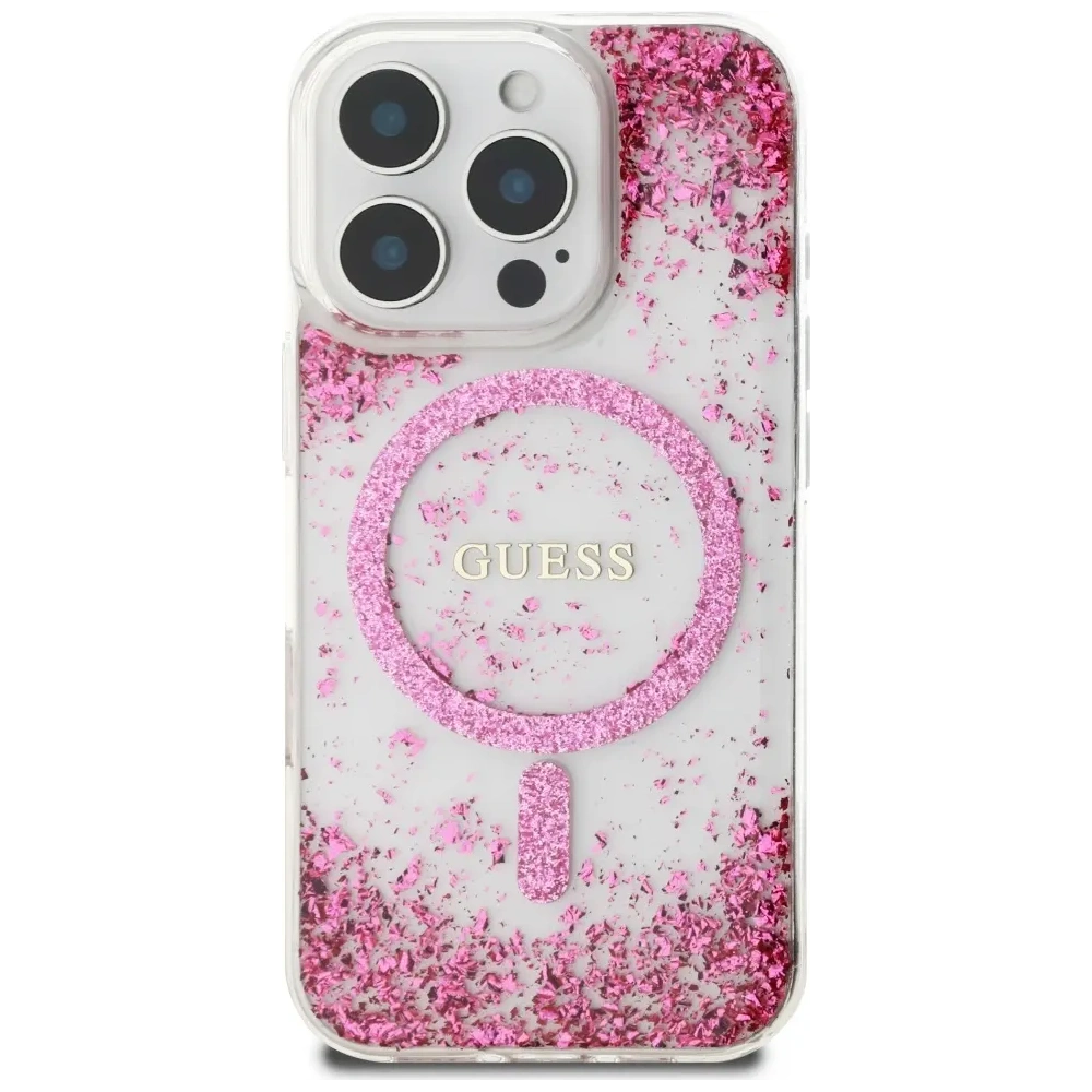 Hurtownia GSM - Etui Guess HC Resin Bottom Glitter do Apple iPhone 16 Pro MagSafe růžové - GUE4336 - {ean13} - Hurt