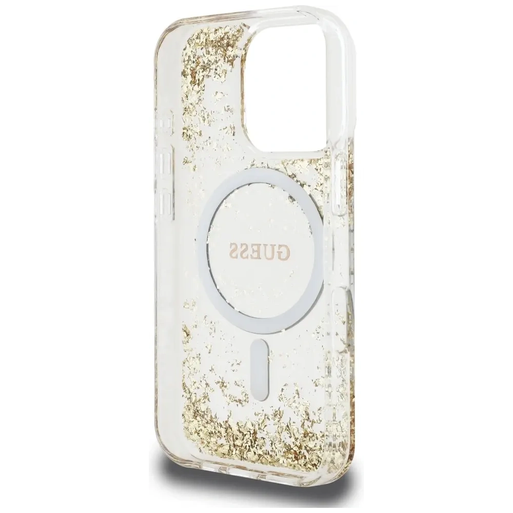 Wholesale Guess HC Resin Bottom Glitter Apple iPhone 16 Pro MagSafe gold - GUE4337 - {ean13} - Hurt