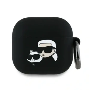 Hurtownia GSM - Karl Lagerfeld KLA4RUNKCHK Apple AirPods 4 Hülle Silikon Karl&Chaupette Kopf 3D schwarz - KLD21930 - {ean13} - Hurt