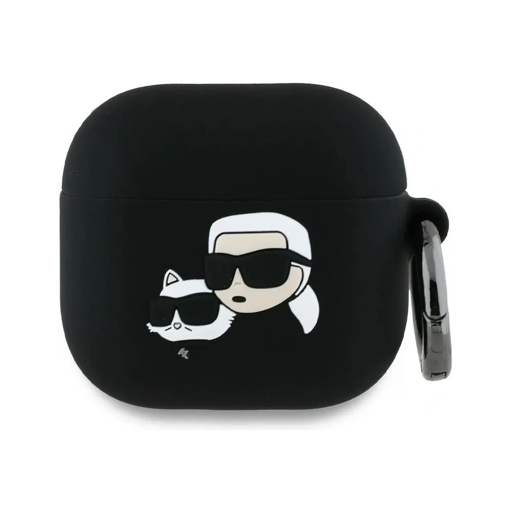 Hurtownia GSM - Karl Lagerfeld KLA4RUNKCHK Apple AirPods 4 Hülle Silikon Karl&Chaupette Kopf 3D schwarz - KLD21930 - {ean13} - Hurt