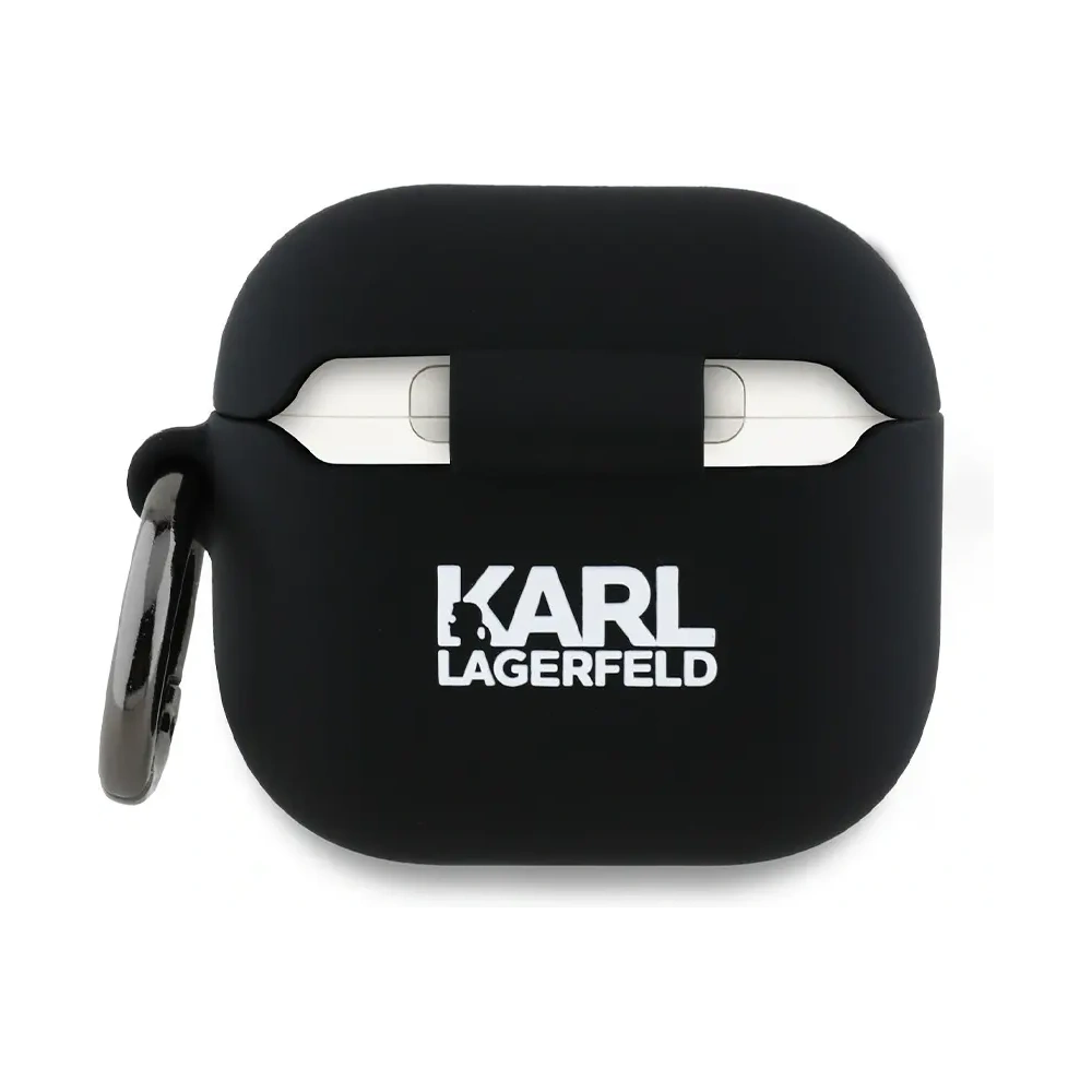 Hurtownia GSM - Karl Lagerfeld KLA4RUNKCHK Apple AirPods 4 Hülle Silikon Karl&Chaupette Kopf 3D schwarz - KLD21930 - {ean13} - Hurt