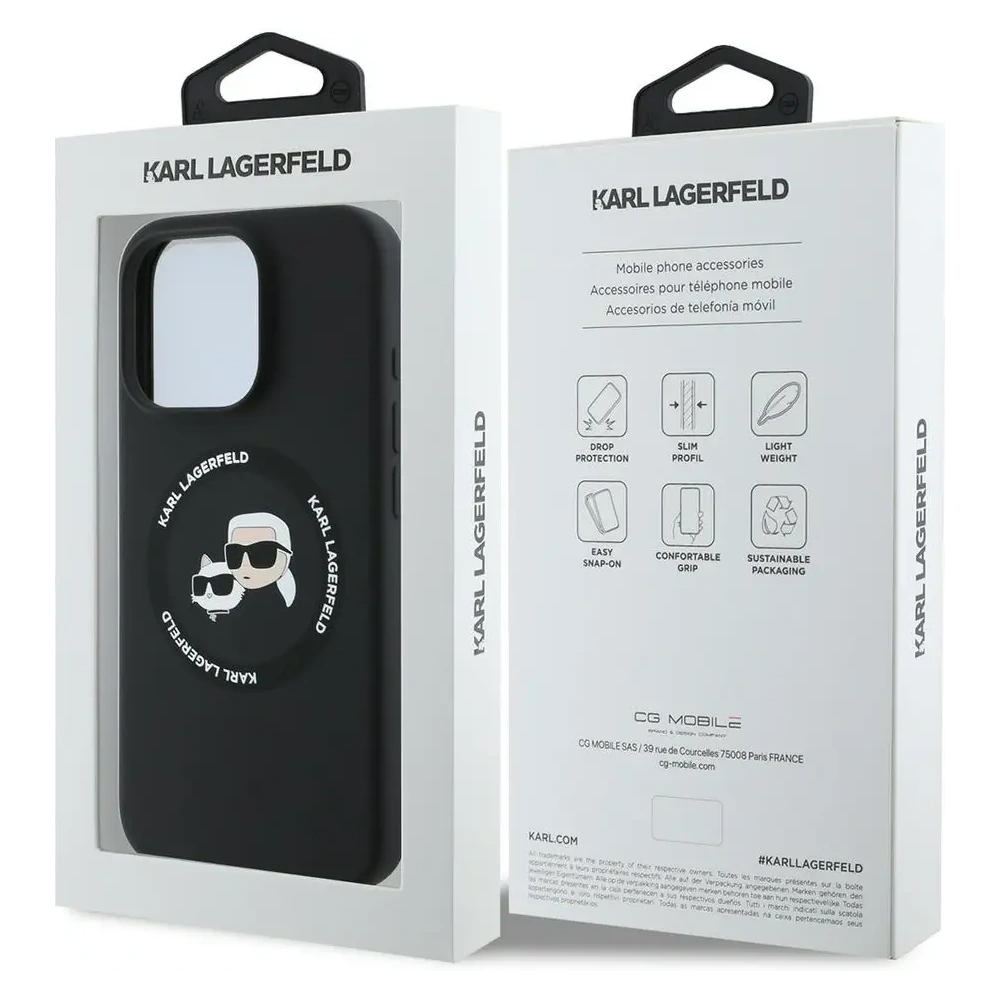 Hurtownia GSM - Etui Karl Lagerfeld KLHMP16LSKCHTCK Apple iPhone 16 Pro hardcase silikonový Karl&Choupette Heads MagSafe černý/black - KLD21931 - {ean13} - Hurt