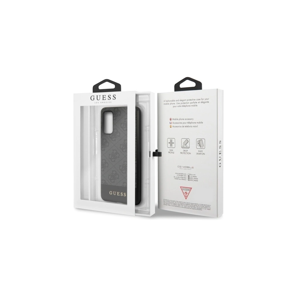 Hurtownia GSM - Etui Guess GUHCS62G4GLGR Samsung Galaxy S20 G980 szary/grey hard case 4G Stripe Collection - GUE484GRY - {ean13} - Hurt