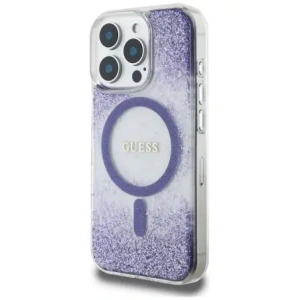 Wholesale Guess HC Resin Bottom Glitter Apple iPhone 16 Pro Max MagSafe purple - GUE4338 - {ean13} - Hurt