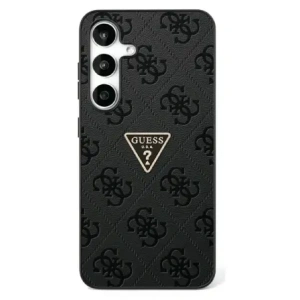 Wholesale Guess Hot Stamp 4G Pattern Triangle Metal Logo Samsung Galaxy S25 black - GUE4341 - {ean13} - Hurt