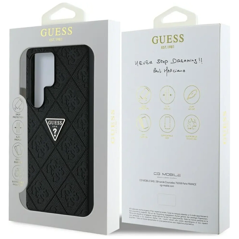 Hurtownia GSM - Etui Guess Hot Stamp 4G Pattern Triangle Metal Logo do Samsung Galaxy S25 Ultra černý - GUE4343 - {ean13} - Hurt