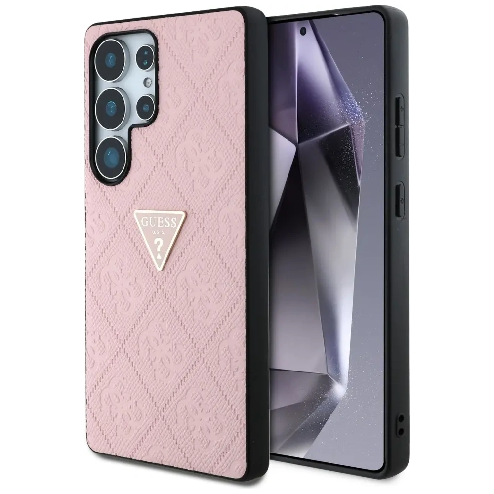 Wholesale Guess Hot Stamp 4G Pattern Triangle Metal Logo Samsung Galaxy S25 Ultra pink - GUE4344 - {ean13} - Hurt