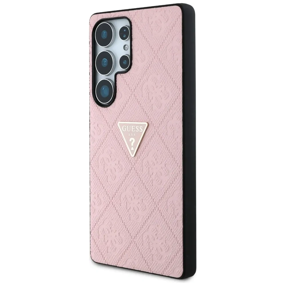 Wholesale Guess Hot Stamp 4G Pattern Triangle Metal Logo Samsung Galaxy S25 Ultra pink - GUE4344 - {ean13} - Hurt