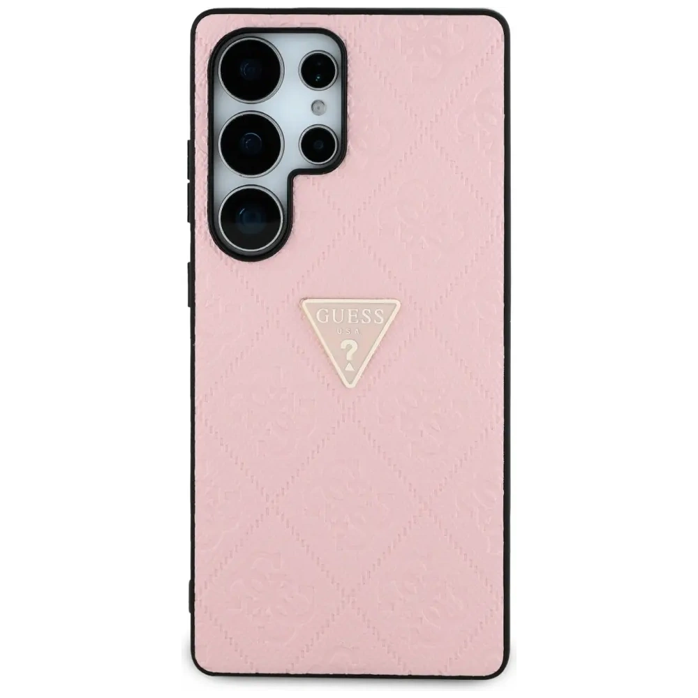 Wholesale Guess Hot Stamp 4G Pattern Triangle Metal Logo Samsung Galaxy S25 Ultra pink - GUE4344 - {ean13} - Hurt