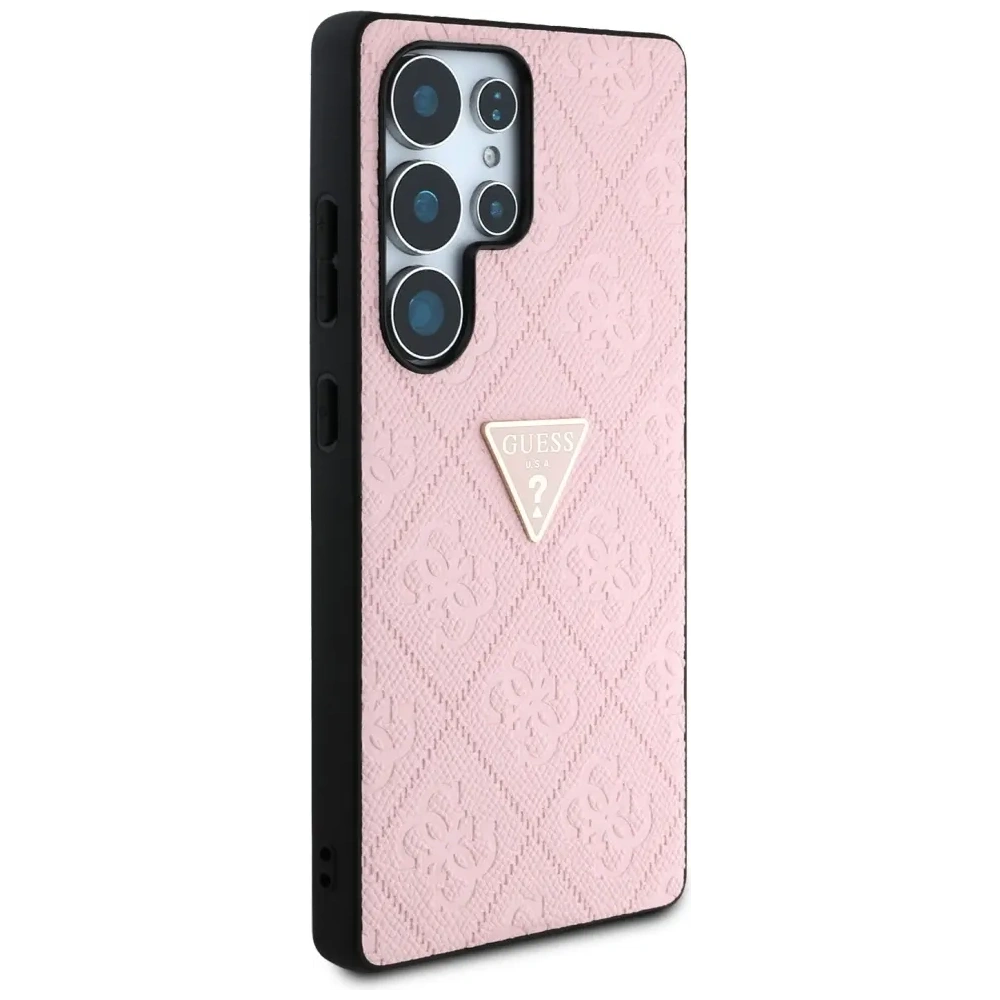 Wholesale Guess Hot Stamp 4G Pattern Triangle Metal Logo Samsung Galaxy S25 Ultra pink - GUE4344 - {ean13} - Hurt
