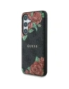 Hurtownia GSM - Guess Leder 4G Blumen Druck Metall Klassisches Logo MagSafe Samsung Galaxy S25 schwarz - GUE4345 - {ean13} - Hurt