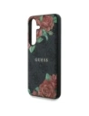Hurtownia GSM - Guess Leder 4G Blumen Druck Metall Klassisches Logo MagSafe Samsung Galaxy S25 schwarz - GUE4345 - {ean13} - Hurt