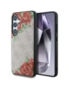 Guess Leather 4G Flowers Print Metal Classic Logo MagSafe Samsung Galaxy S25 pink