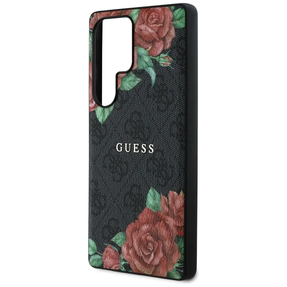 Wholesale Guess Leather 4G Flowers Print Metal Classic Logo MagSafe Samsung Galaxy S25 Ultra black - GUE4347 - {ean13} - Hurt