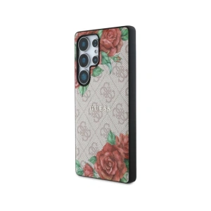 Hurtownia GSM - Guess Leder 4G Blumenprint Metall Klassisches Logo MagSafe Samsung Galaxy S25 Ultra pink - 3666339449292 - {ean13} - Hurt