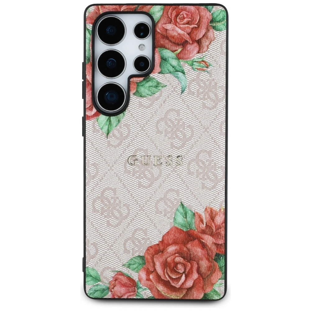 Hurtownia GSM - Etui Guess Leather 4G Flowers Print Metal Classic Logo MagSafe Samsung Galaxy S25 Ultra růžový - 3666339449292 - {ean13} - Hurt