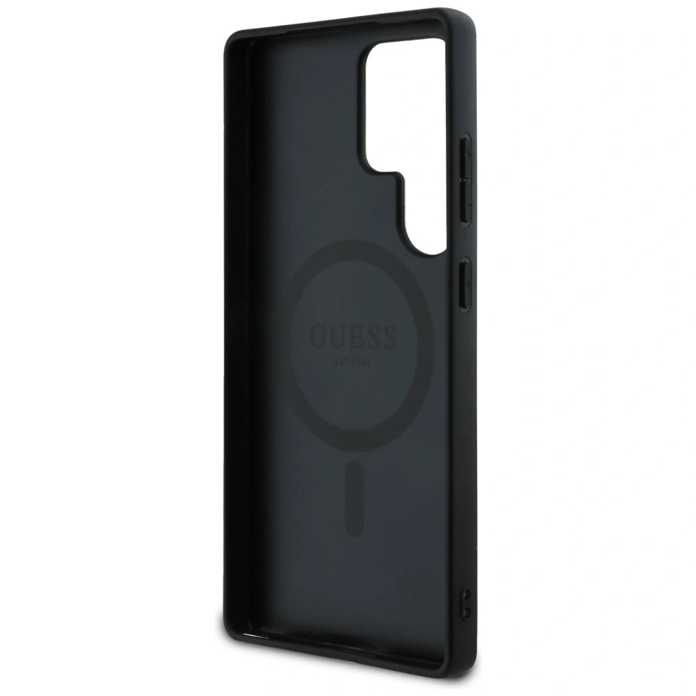 Hurtownia GSM - Guess Bőr 4G Virág Mintás Fém Klasszikus Logó MagSafe Samsung Galaxy S25 Ultra rózsaszín - 3666339449292 - {ean13} - Hurt