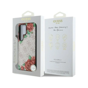 Hurtownia GSM - Guess Leder 4G Blumenprint Metall Klassisches Logo MagSafe Samsung Galaxy S25 Ultra pink - 3666339449292 - {ean13} - Hurt