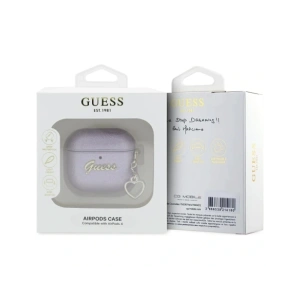 Hurtownia GSM - Guess Metallisches Schriftzug Charm Apple AirPods 4 lila - 3666339452063 - {ean13} - Hurt