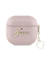 Guess Metallic Script Charm Apple AirPods 4 pink