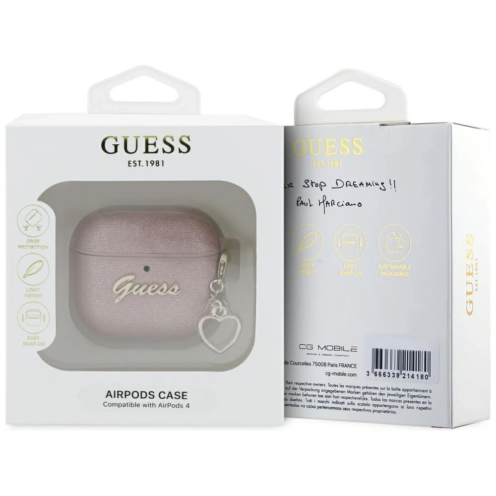 Hurtownia GSM - Guess Charm Script Metalic Apple AirPods 4 roz - 3666339452049 - {ean13} - Hurt
