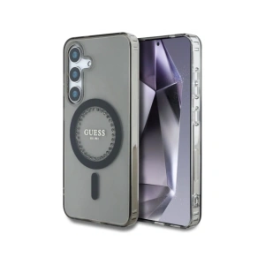 Hurtownia GSM - Guess Rhinestones Imprimat Logo Clasic MagSafe Samsung Galaxy S25 negru - 3666339449520 - {ean13} - Hurt