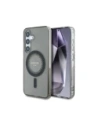 Etui Guess s kamínky s tištěným klasickým logem MagSafe Samsung Galaxy S25 černé