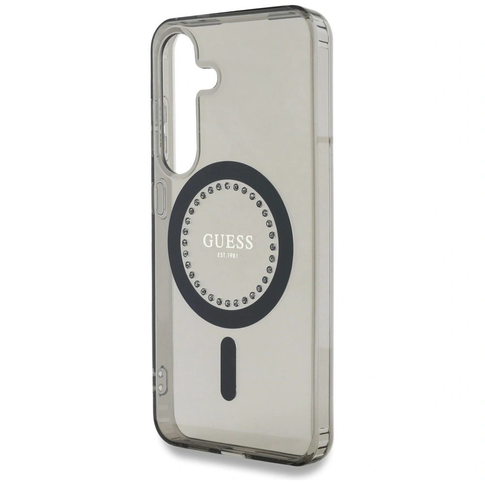 Wholesale Guess Rhinestones Printed Classic Logo MagSafe Samsung Galaxy S25 black - 3666339449520 - {ean13} - Hurt