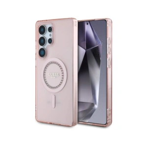 Hurtownia GSM - Guess Strass Gedrucktes Klassisches Logo MagSafe Samsung Galaxy S25 Ultra pink - 3666339449551 - {ean13} - Hurt