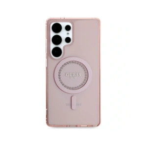 Hurtownia GSM - Guess Strass Gedrucktes Klassisches Logo MagSafe Samsung Galaxy S25 Ultra pink - 3666339449551 - {ean13} - Hurt