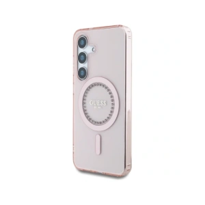 Hurtownia GSM - Guess Rhinestones Imprimat Logo Clasic MagSafe Samsung Galaxy S25 roz - 3666339449544 - {ean13} - Hurt