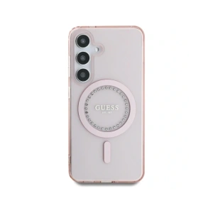 Hurtownia GSM - Guess Rhinestones Imprimat Logo Clasic MagSafe Samsung Galaxy S25 roz - 3666339449544 - {ean13} - Hurt