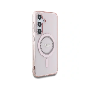 Hurtownia GSM - Guess Rhinestones Imprimat Logo Clasic MagSafe Samsung Galaxy S25 roz - 3666339449544 - {ean13} - Hurt
