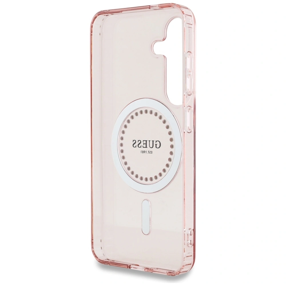 Hurtownia GSM - Guess Rhinestones Imprimat Logo Clasic MagSafe Samsung Galaxy S25 roz - 3666339449544 - {ean13} - Hurt