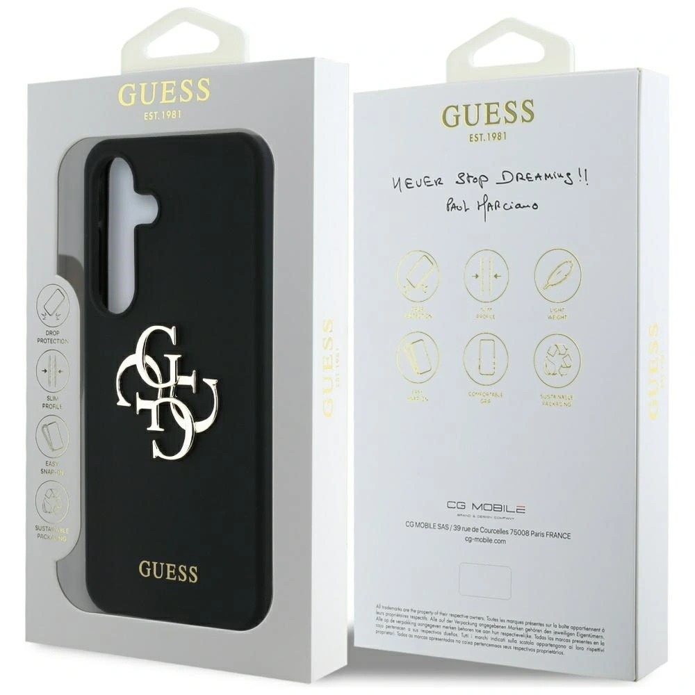Wholesale Guess Silicone Big 4G Logo Bottom Script Samsung Galaxy S25 black - 3666339449360 - {ean13} - Hurt