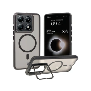 Hurtownia GSM - Etui s podstavcem a magnetickým kroužkem Bizon Case Eclipse pro Xiaomi 14T kouřové s černým rámečkem - BIZ8545 - {ean13} - Hurt