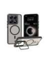 Etui s podstavcem a magnetickým kroužkem Bizon Case Eclipse pro Xiaomi 14T kouřové s černým rámečkem