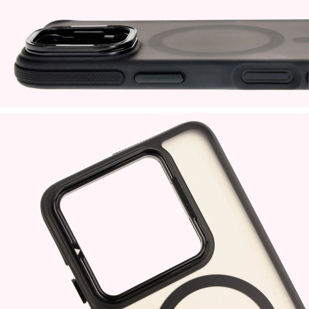 Hurtownia GSM - Etui s podstavcem a magnetickým kroužkem Bizon Case Eclipse pro Xiaomi 14T kouřové s černým rámečkem - BIZ8545 - {ean13} - Hurt