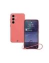 Silikonové pouzdro s magnetickým kroužkem Bizon Case Silicone Magnetic pro Samsung Galaxy S25 / S24 v barvě špinavě růžové