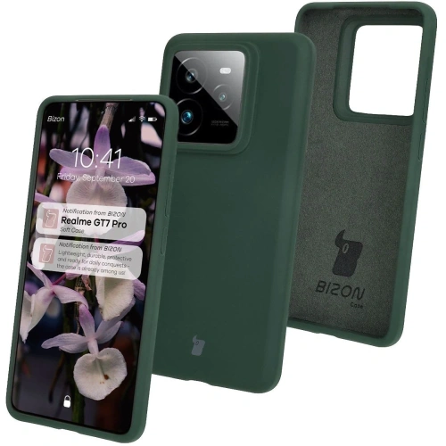 Silikonowe etui Bizon Soft Case do Realme GT 7 Pro ciemnozielone