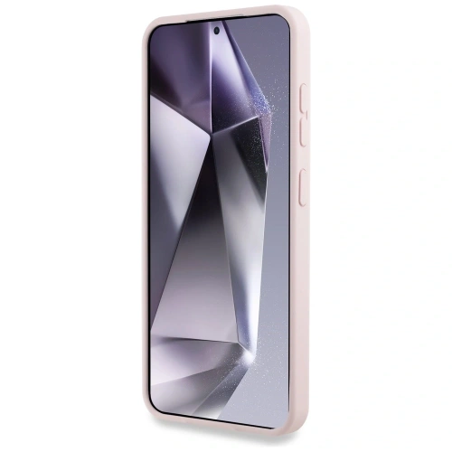 Etui Guess Silicone Big 4G Logo Bottom Script Samsung Galaxy S25 różowy