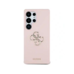 Etui Guess Silicone Big 4G Logo Bottom Script Samsung Galaxy S25 Ultra różowy