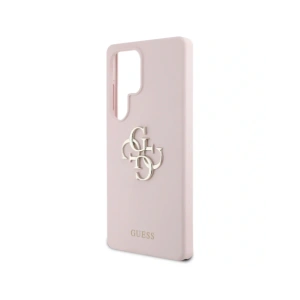 Etui Guess Silicone Big 4G Logo Bottom Script Samsung Galaxy S25 Ultra różowy