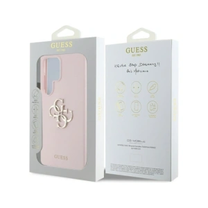 Etui Guess Silicone Big 4G Logo Bottom Script Samsung Galaxy S25 Ultra różowy