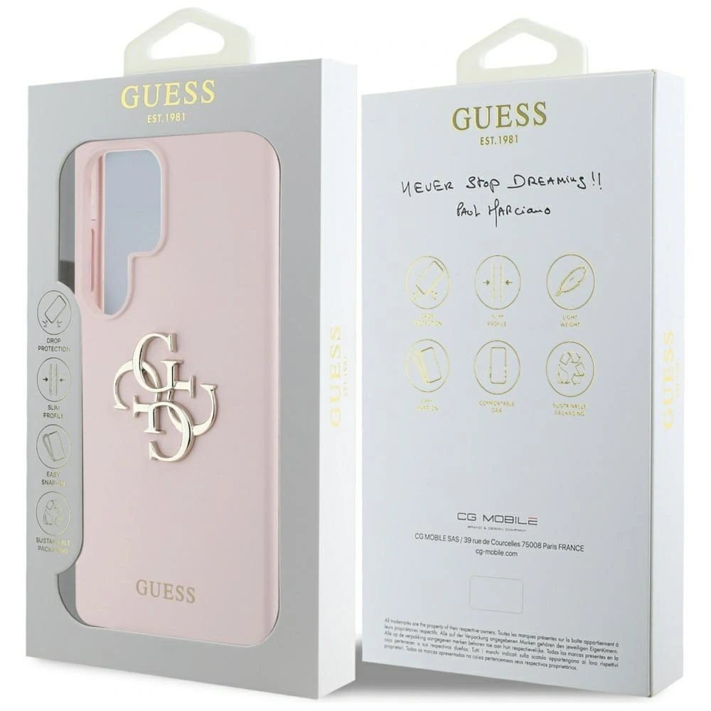 Hurtownia GSM - Etui Guess Silicone Big 4G Logo Bottom Script Samsung Galaxy S25 Ultra różowy - GUE4350 - {ean13} - Hurt